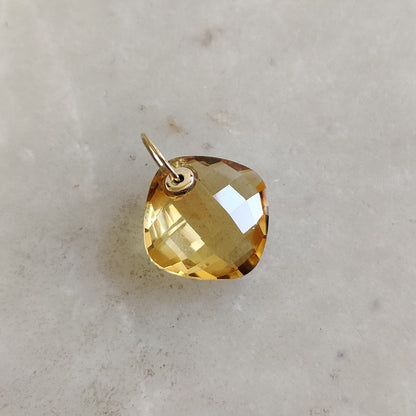 Natural Citrine Pendant, 14K Solid Yellow Gold Citrine Pendant, November Birthstone Pendant, Citrine Jewelry, Christmas Present