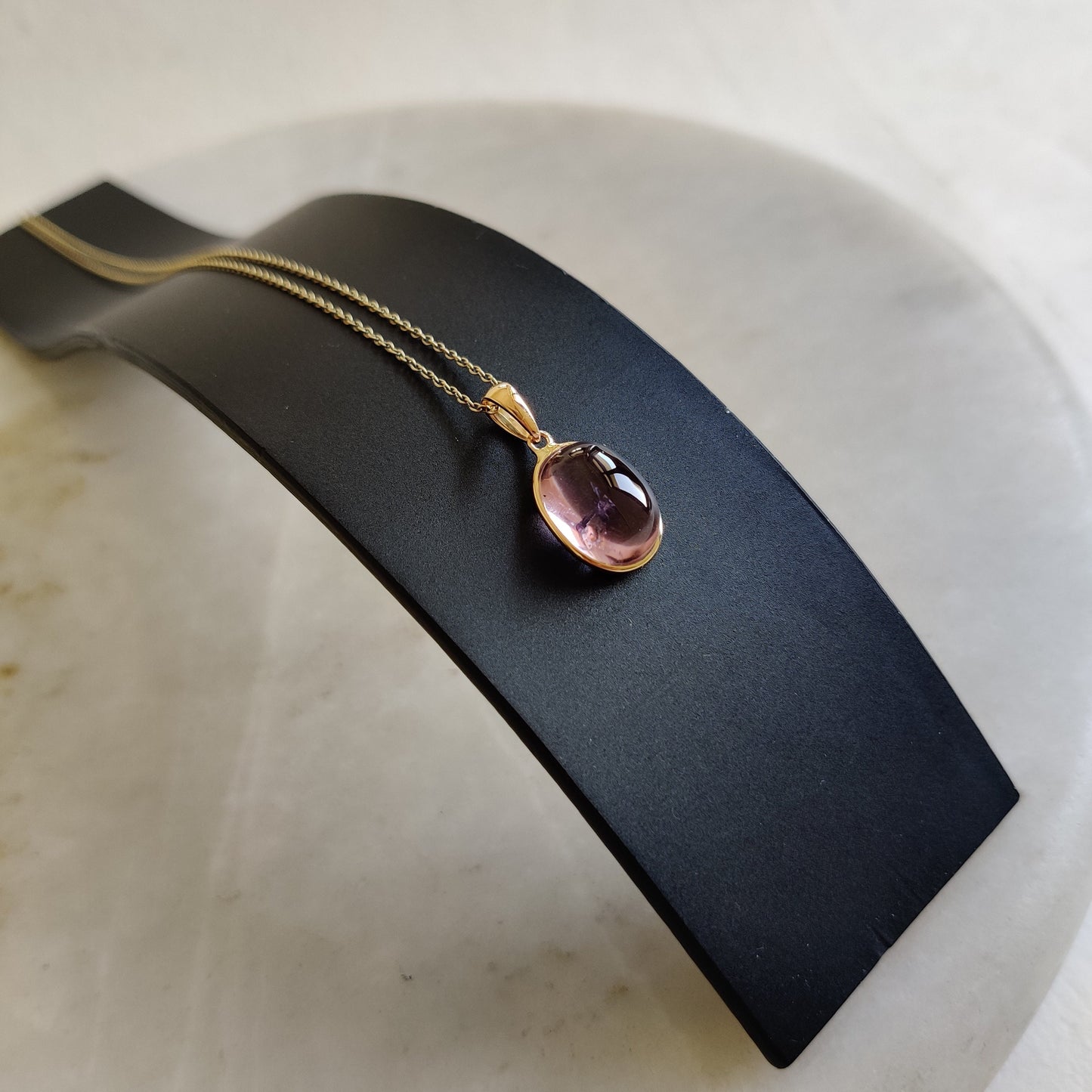 Natural Kunzite Pendant, 14K Solid Gold Kunzite Pendant, Solid Gold Bezel Pendant, October Birthstone, Christmas Gifts, Kunzite Jewelry