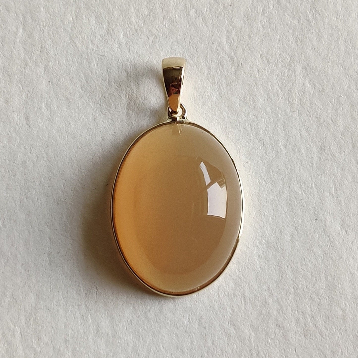 Natural Peach Moonstone Pendant, 14K Solid Yellow Gold Moonstone Pendant, June Birthstone, Bezel Pendant, Christmas Gift, Moonstone Jewelry