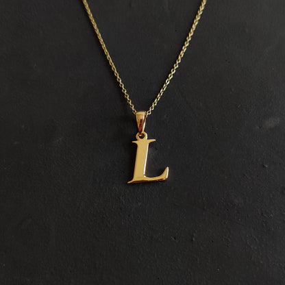 14K Gold Initial L Pendant, Solid Yellow Gold Initial L Charm Pendant, Gold Charm Pendant, Alphabet L Pendant, Birthday Gift, Letter Pendant