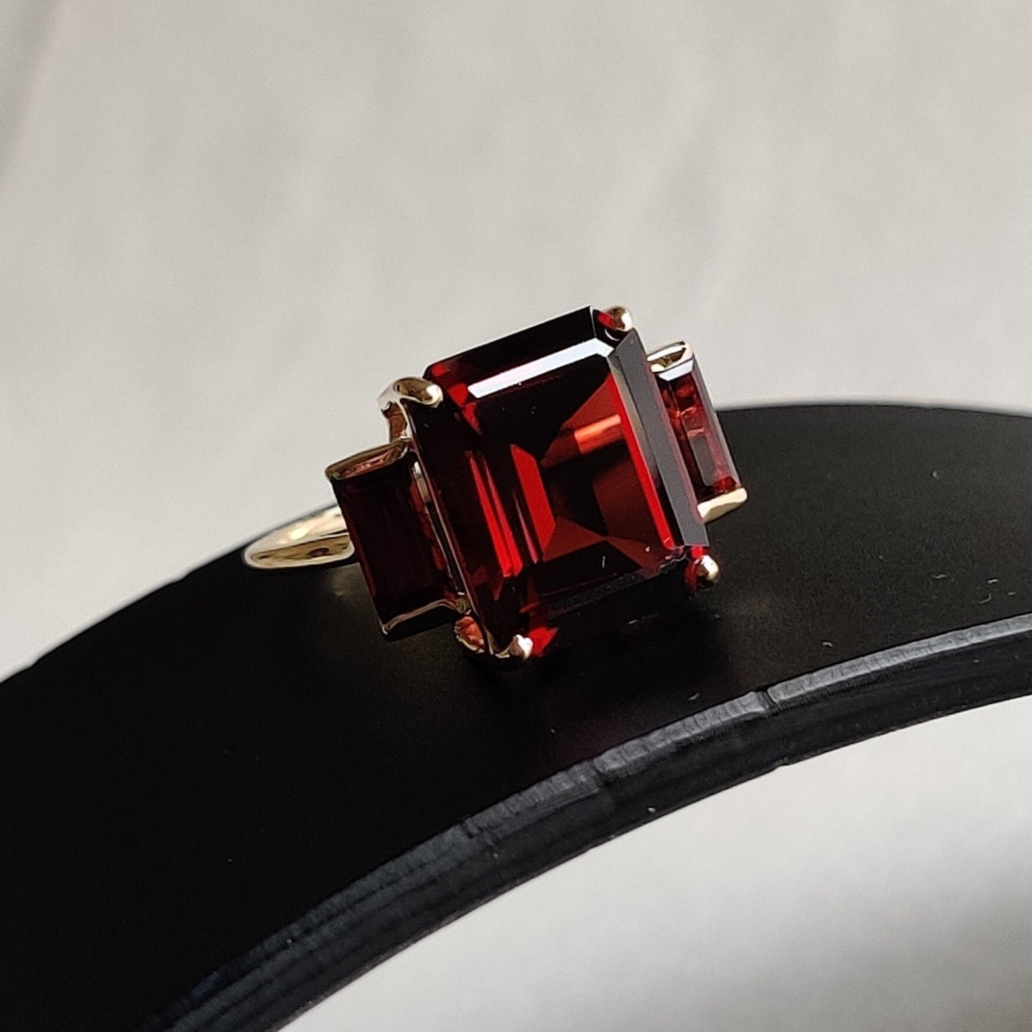 Natural Garnet Ring, 14K Solid Yellow Gold Rin, Statement Ring, Cocktail Ring, January Birthstone Ring, Garnet Jewelry, Gifts for her