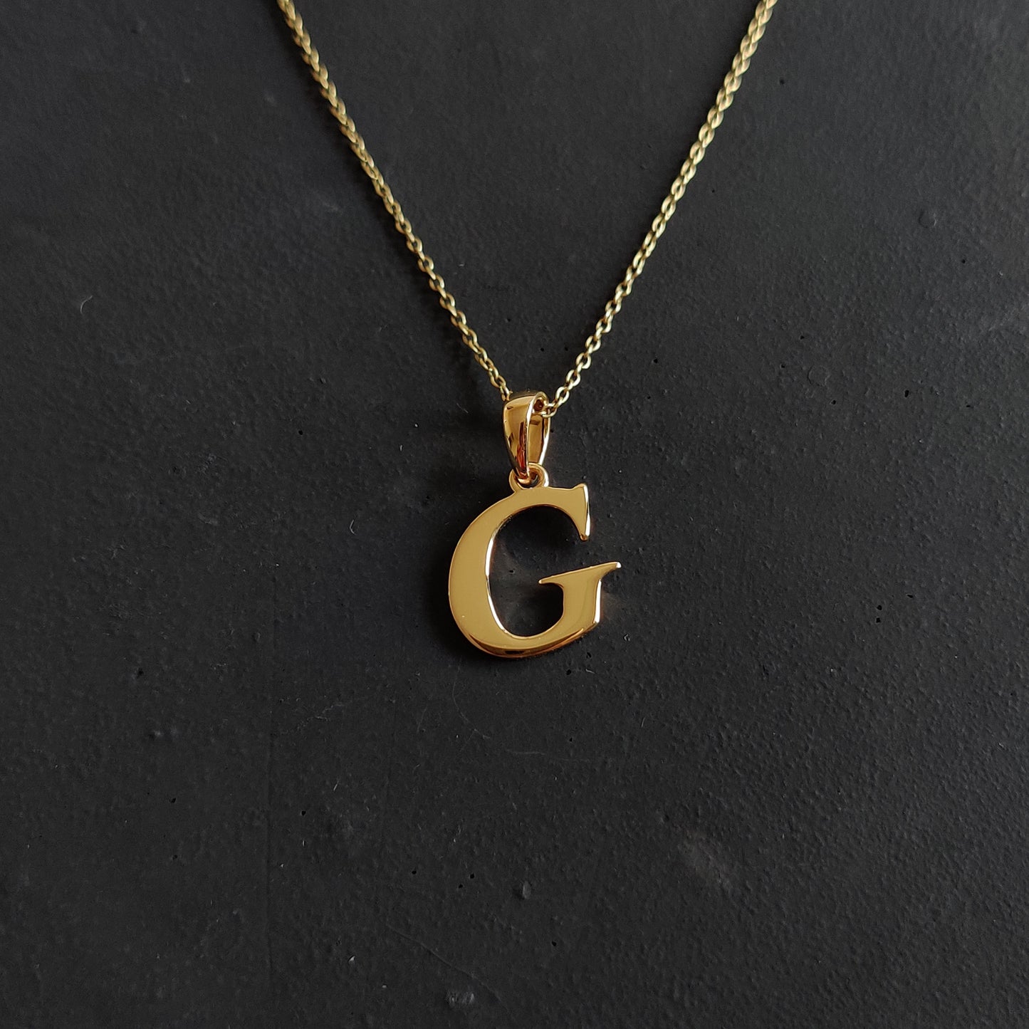 14K Gold Initial G Pendant, Solid Yellow Gold Initial G Charm Pendant, Gold Charm Pendant, Alphabet G Pendant, Birthday Gift, Letter Pendant