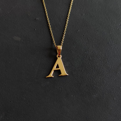 14K Gold Initial A Pendant, Solid Yellow Gold Initial A Charm Pendant, Gold Charm Pendant, Alphabet A Pendant, Birthday Gift, Letter Pendant