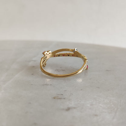 Natural Multi Sapphire Ring, 14K Solid Gold Ring, 14k Gold Multi Sapphire Ring, September Birthstone, Gift For Her,Dainty Ring,Birthday Gift