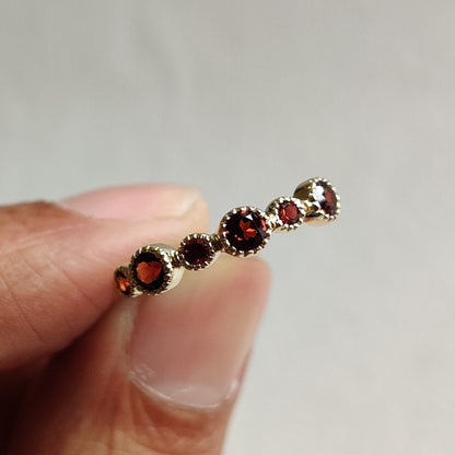 Natural Garnet Ring, Statement Ring Set in 14K Solid Yellow Gold, January Birthstone Ring, Stackable Ring, Dainty Ring, Garnet Jewelry