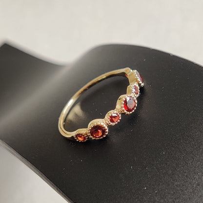 Natural Garnet Ring, Statement Ring Set in 14K Solid Yellow Gold, January Birthstone Ring, Stackable Ring, Dainty Ring, Garnet Jewelry