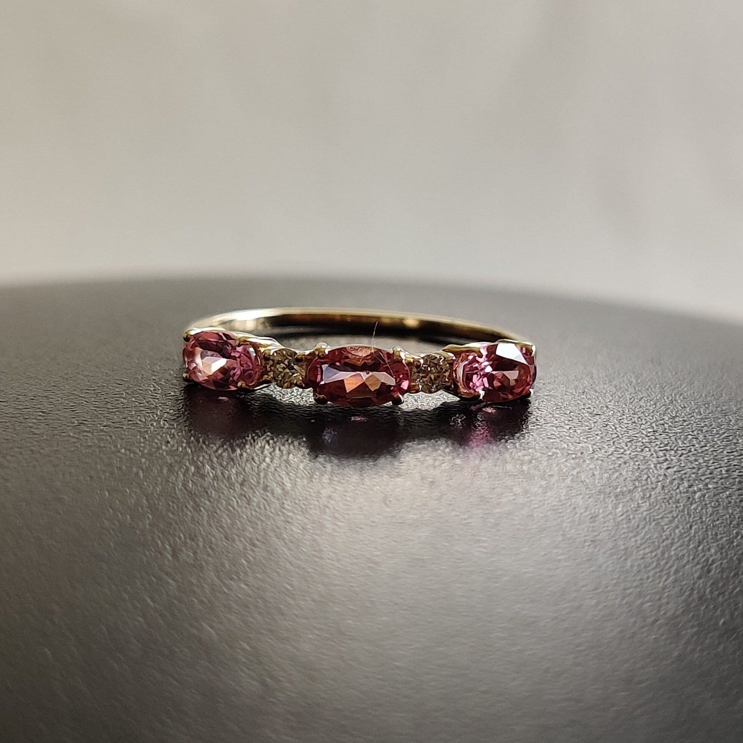 Natural Pink Topaz & Diamond Ring, 14K Solid Yellow Gold Ring, December Birthstone, Dainty Topaz Ring, Pink Topaz Jewelry, Christmas Gift