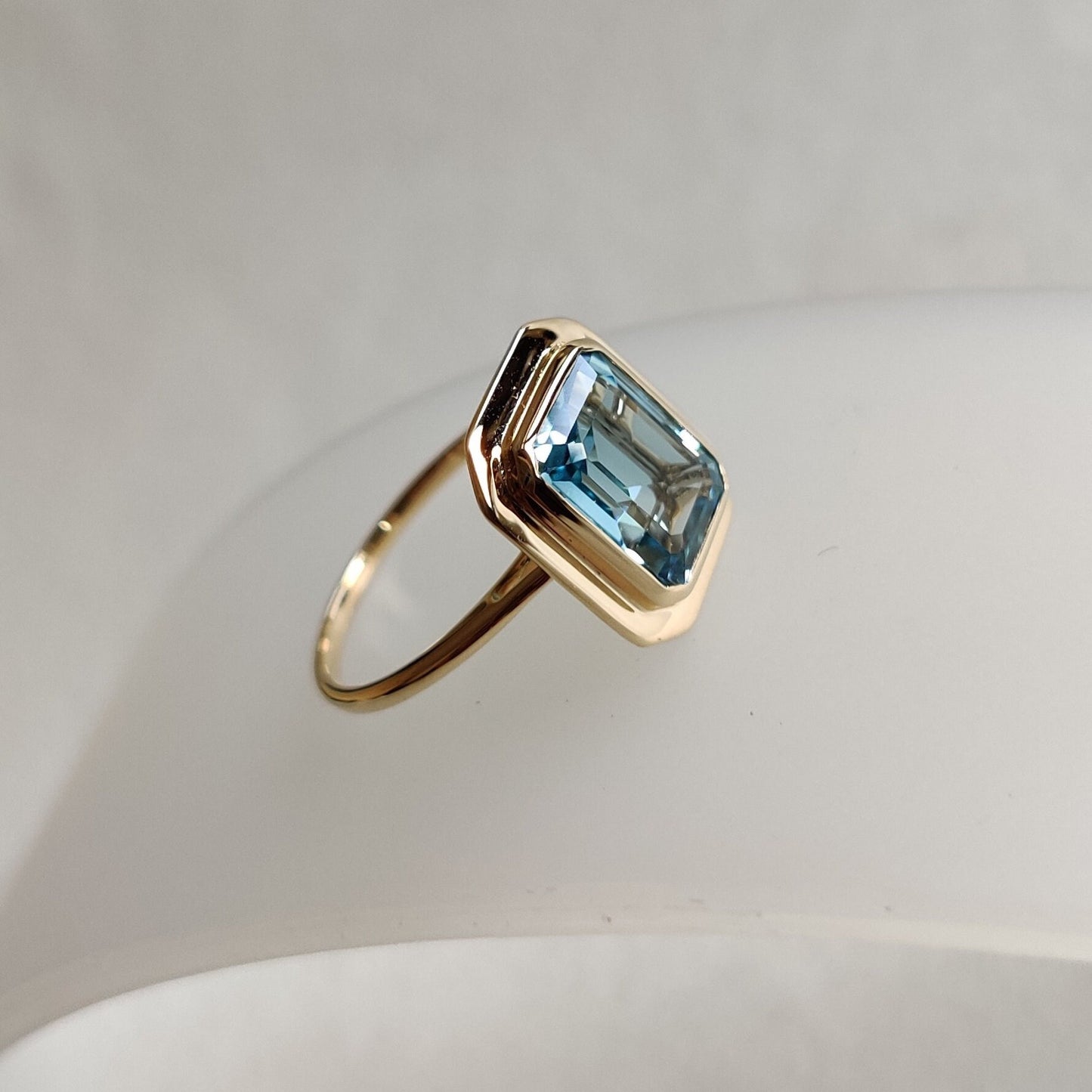 Natural Sky Blue Topaz Ring, 14K Solid Gold Ring, 14k Gold Sky Blue Topaz Ring, December Birthstone, Christmas Gift, Sky BlueTopaz Jewelry