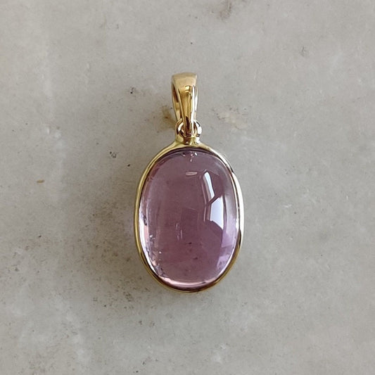 Natural Kunzite Pendant, 14K Solid Gold Kunzite Pendant, Solid Gold Bezel Pendant, October Birthstone, Christmas Gifts, Kunzite Jewelry