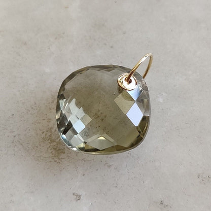 Natural Green Amethyst Pendant, 14K Solid Gold Amethyst Pendant, February Birthstone Pendant, Green Amethyst Jewelry, Christmas Present