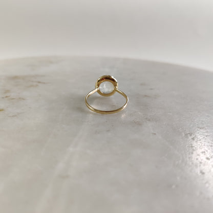 Natural Rainbow Moonstone Ring, 14K Solid Yellow Gold Rainbow Moonstone Ring, Dainty Ring, June Birthstone Ring, Rainbow Moonstone Jewelry