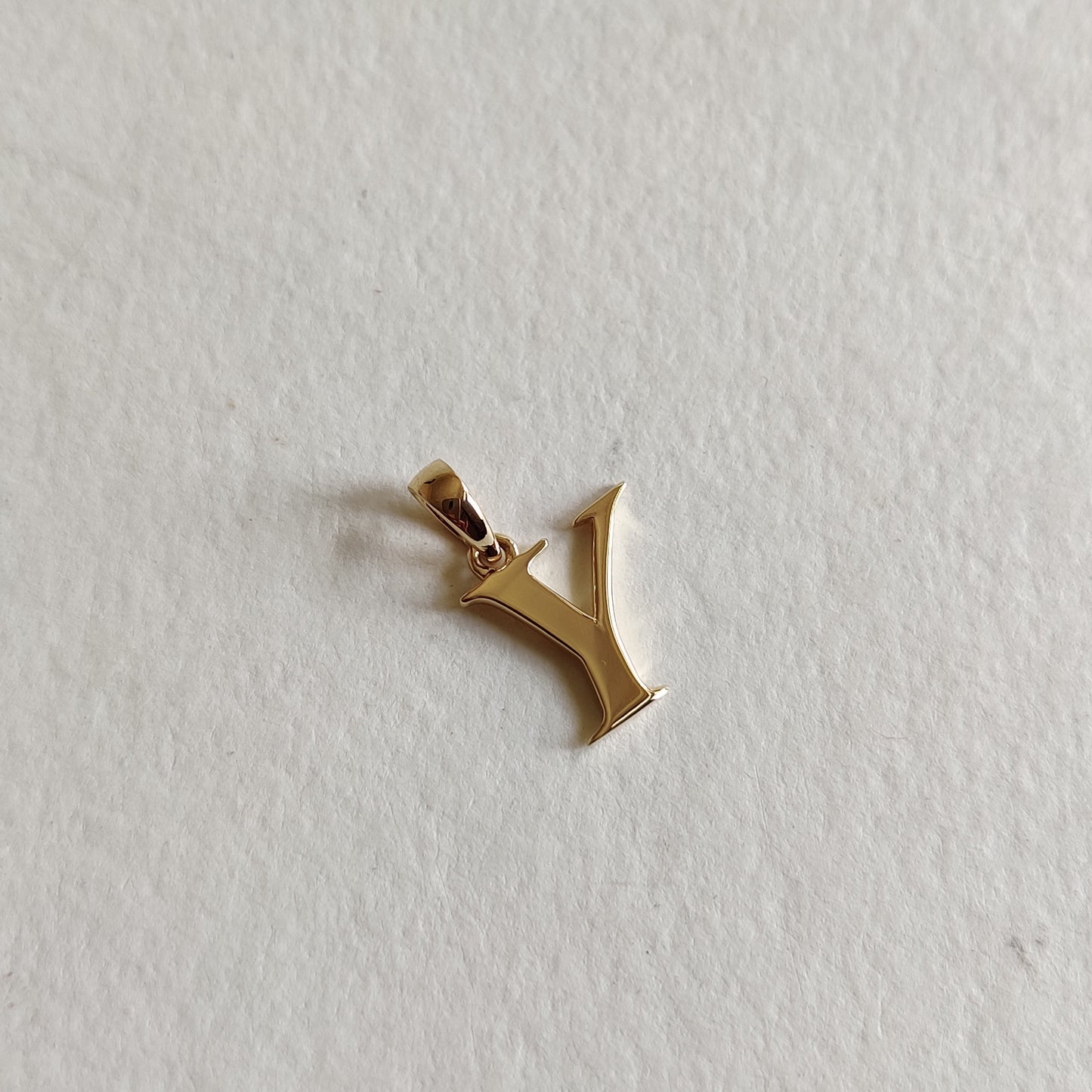 14K Gold Initial Y Pendant, Solid Yellow Gold Initial Y Charm Pendant, Gold Charm Pendant, Alphabet Y Pendant, Birthday Gift, Letter Pendant