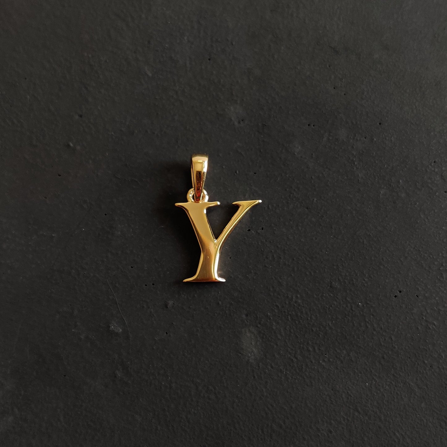 14K Gold Initial Y Pendant, Solid Yellow Gold Initial Y Charm Pendant, Gold Charm Pendant, Alphabet Y Pendant, Birthday Gift, Letter Pendant