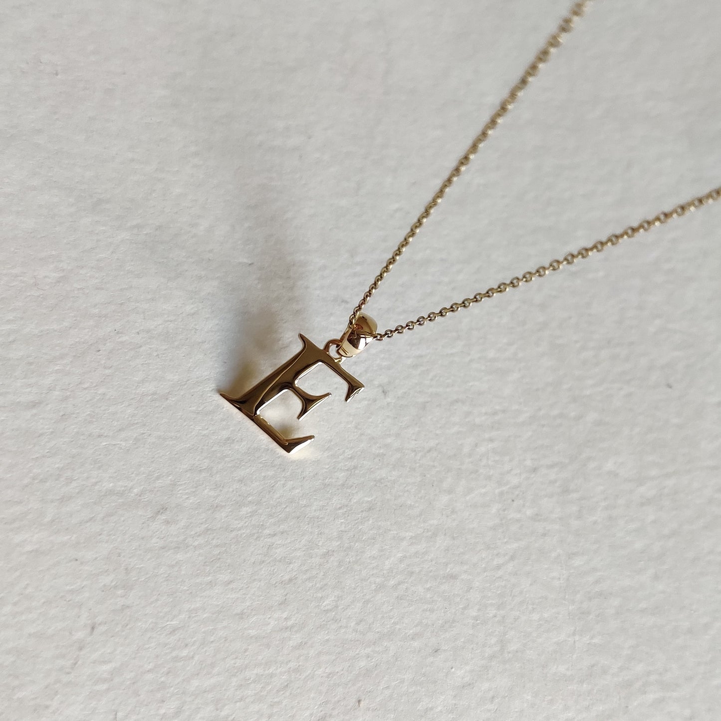 14K Gold Initial E Pendant, Solid Yellow Gold Initial E Charm Pendant, Gold Charm Pendant, Alphabet E Pendant, Birthday Gift, Letter Pendant