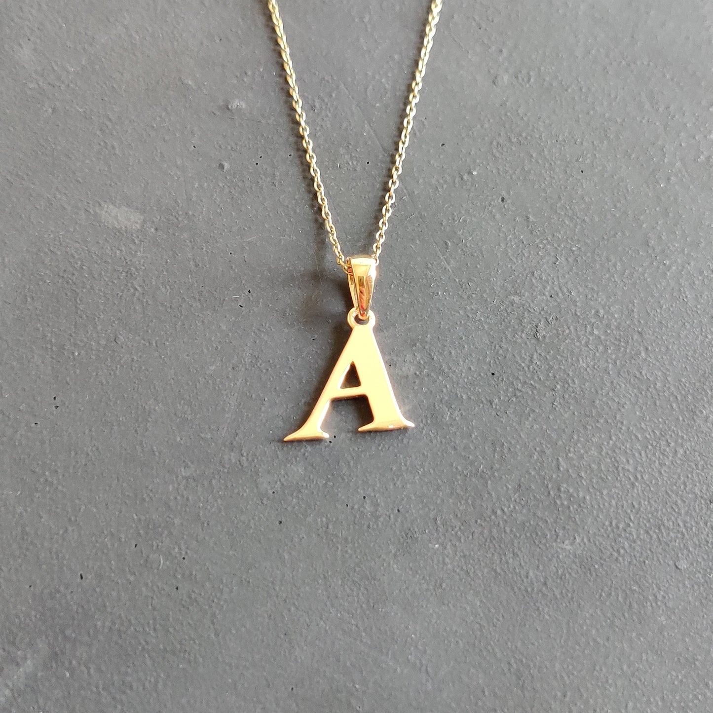 14K Gold Initial A Pendant, Solid Yellow Gold Initial A Charm Pendant, Gold Charm Pendant, Alphabet A Pendant, Birthday Gift, Letter Pendant