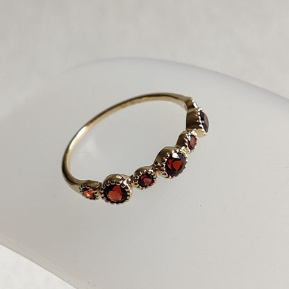 Natural Garnet Ring, Statement Ring Set in 14K Solid Yellow Gold, January Birthstone Ring, Stackable Ring, Dainty Ring, Garnet Jewelry