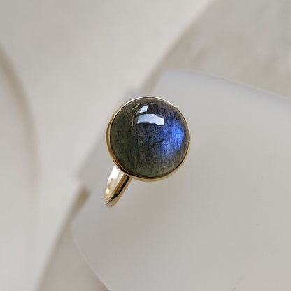 Natural Labradorite Ring, 14K Solid YellowGold Labradorite Gold Ring, Labradorite Jewelry, Dainty Ring, November Birthstone, Gifts for her