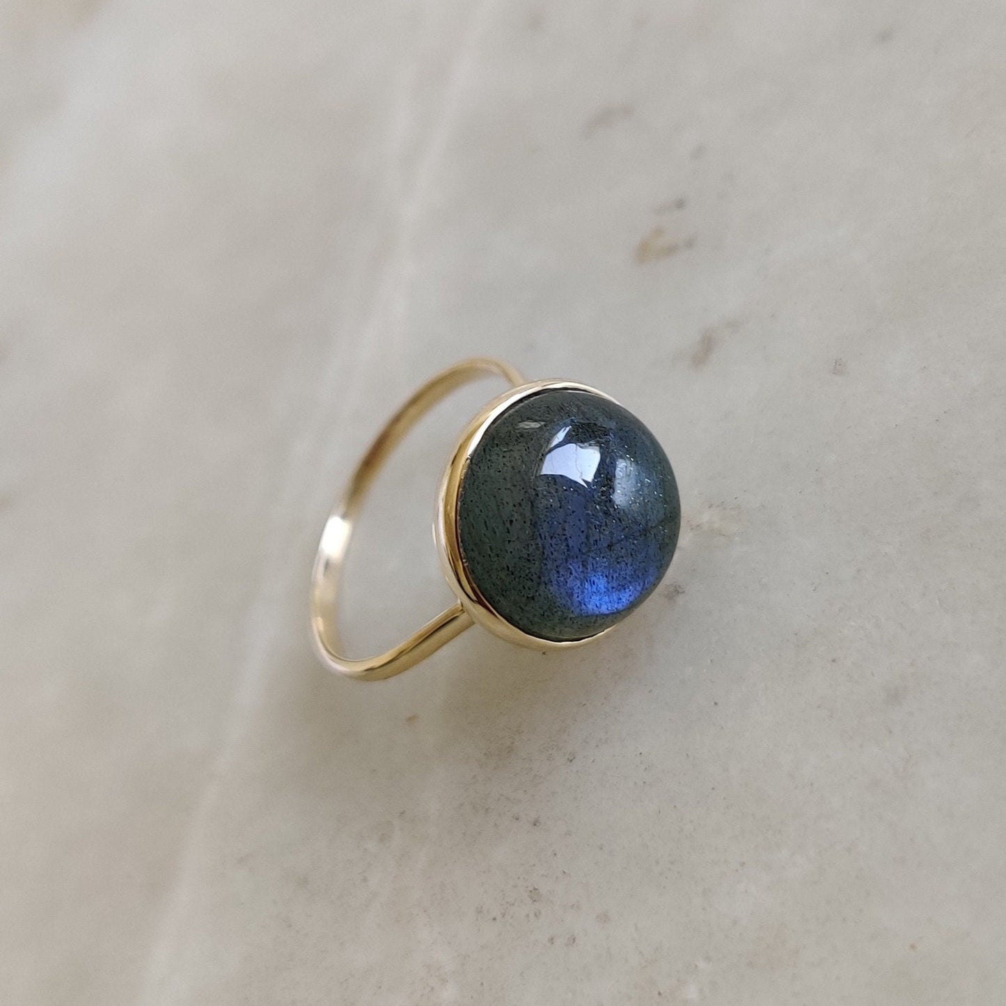 Natural Labradorite Ring, 14K Solid YellowGold Labradorite Gold Ring, Labradorite Jewelry, Dainty Ring, November Birthstone, Gifts for her