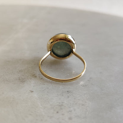 Natural Labradorite Ring, 14K Solid YellowGold Labradorite Gold Ring, Labradorite Jewelry, Dainty Ring, November Birthstone, Gifts for her