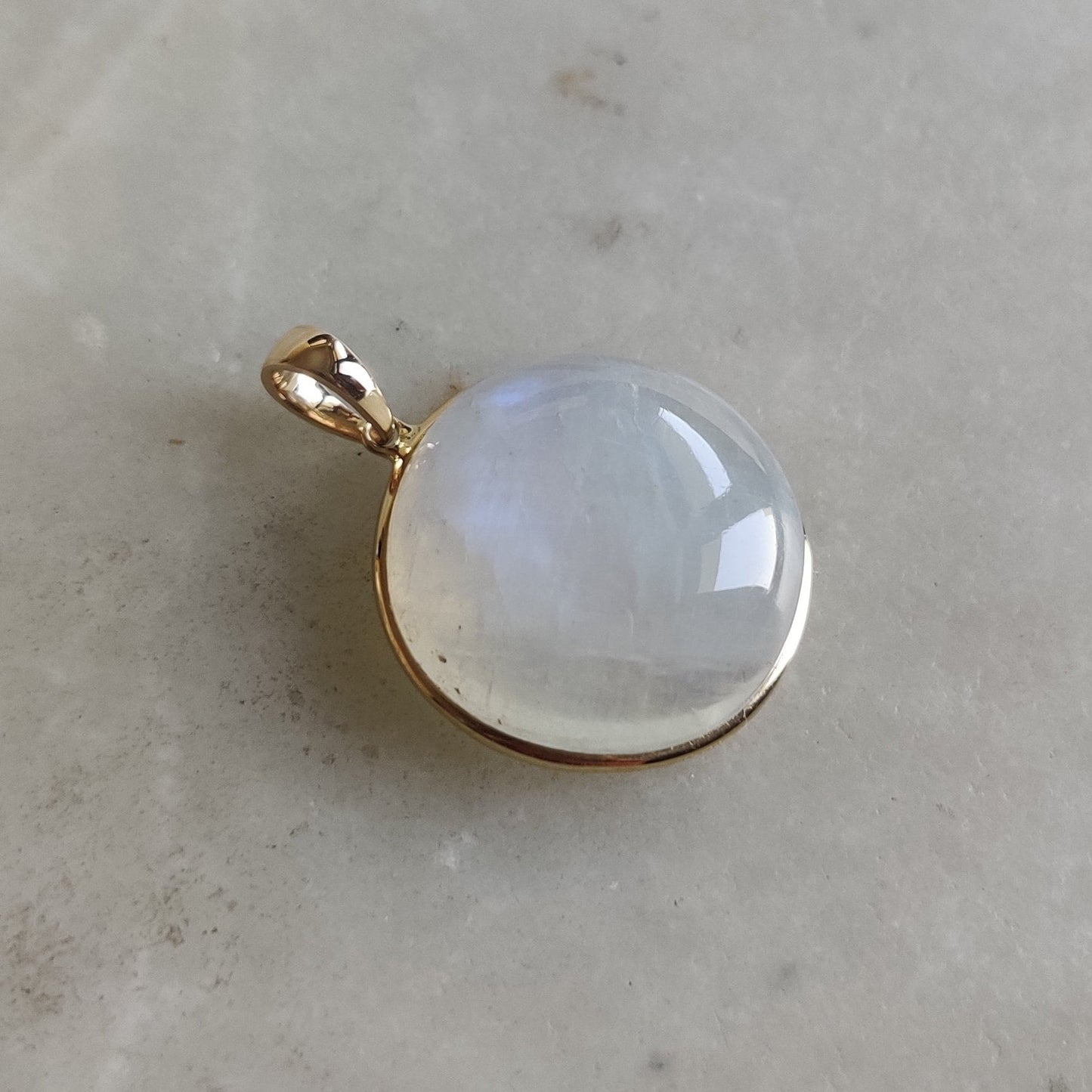 Rainbow Moonstone Pendant, 14K Solid Yellow Gold Moonstone Pendant, June Birthstone, Christmas Gift,  Bezel Pendant, Moonstone Jewelry