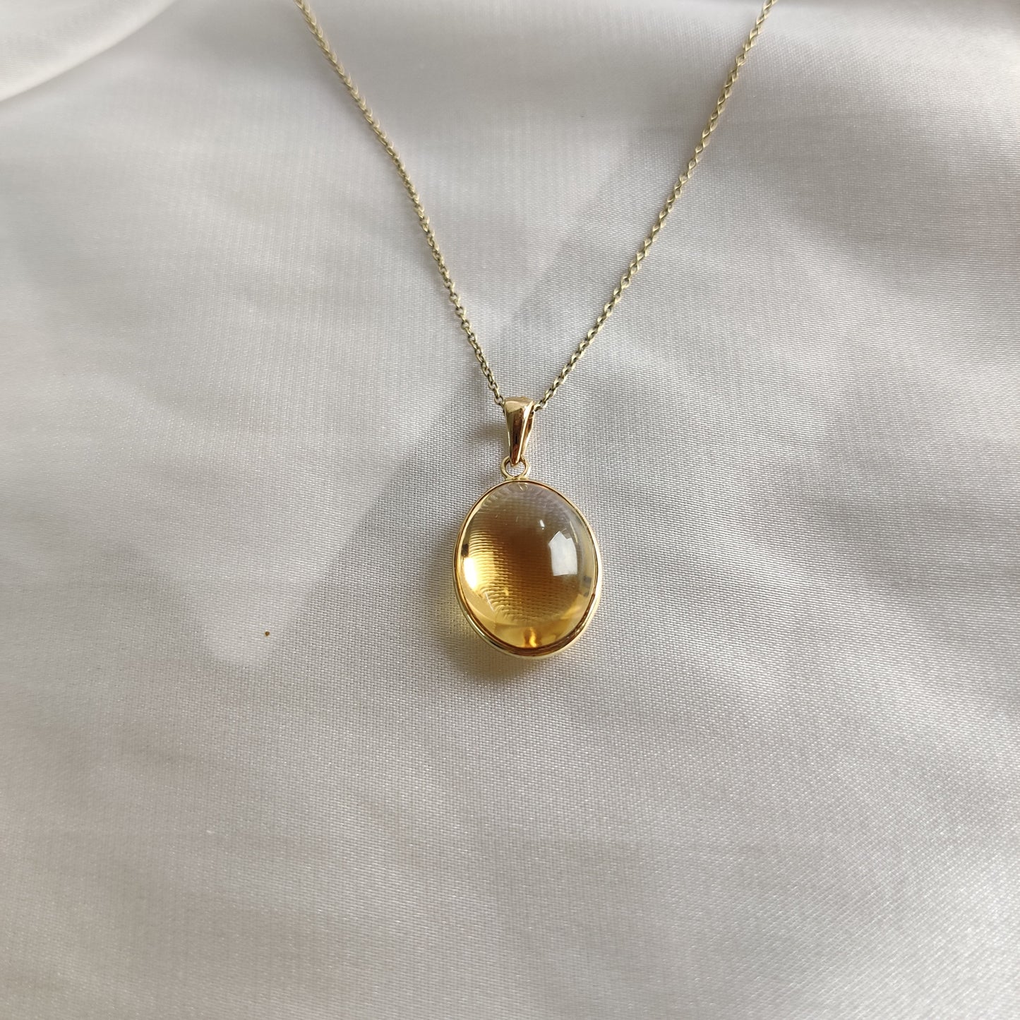 Natural Citrine Pendant, 14K Solid Yellow Gold Citrine Pendant, November Birthstone Pendant, Bezel Pendant, Oval Pendant, Citrine Jewelry