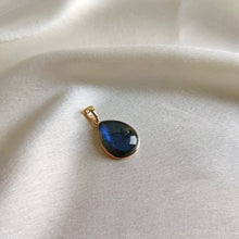 Natural Blue Labradorite Pear Pendant, 14K Solid Yellow Gold Bezel, Christmas Present