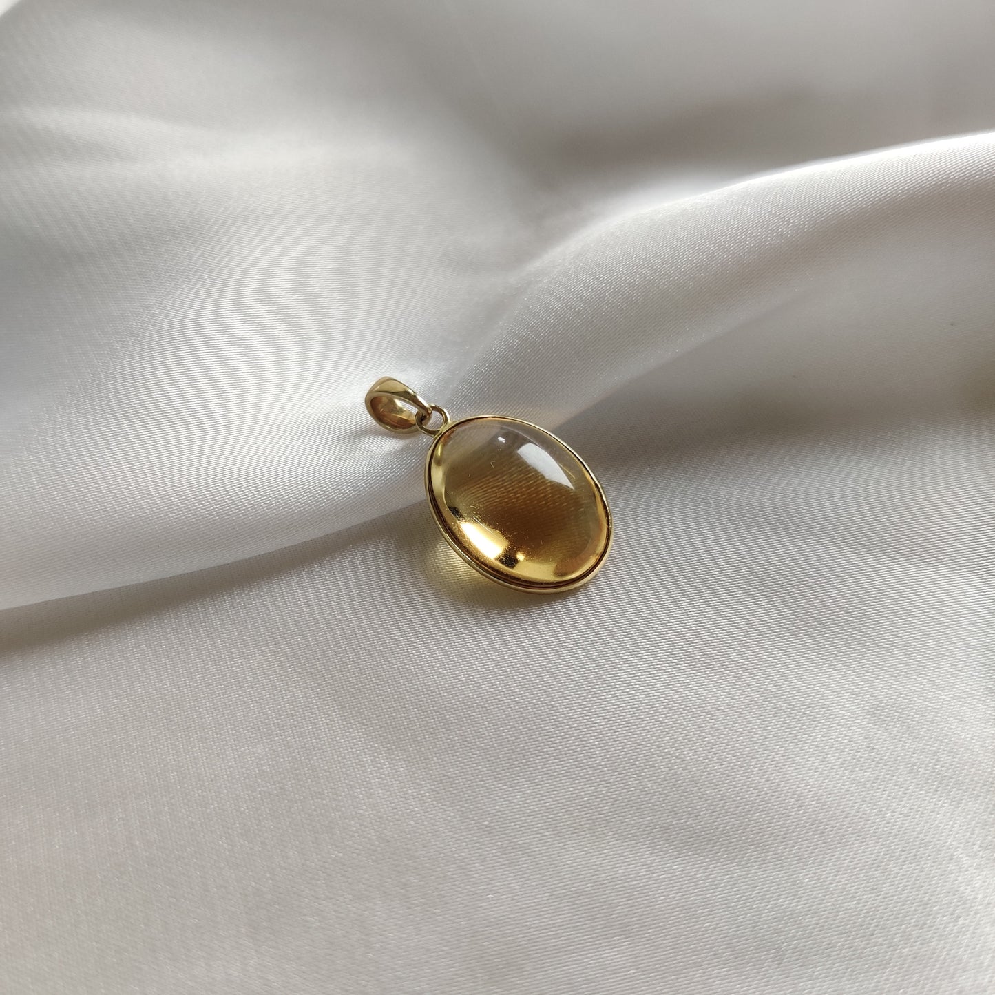 Natural Citrine Pendant, 14K Solid Yellow Gold Citrine Pendant, November Birthstone Pendant, Bezel Pendant, Oval Pendant, Citrine Jewelry