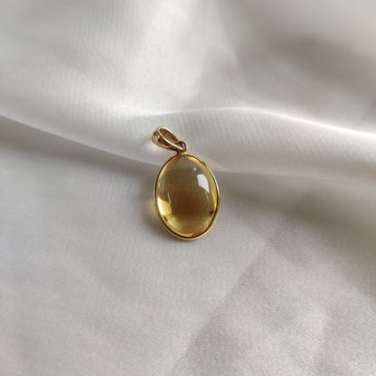 Natural Citrine Pendant, 14K Solid Yellow Gold Citrine Pendant, November Birthstone Pendant, Bezel Pendant, Oval Pendant, Citrine Jewelry