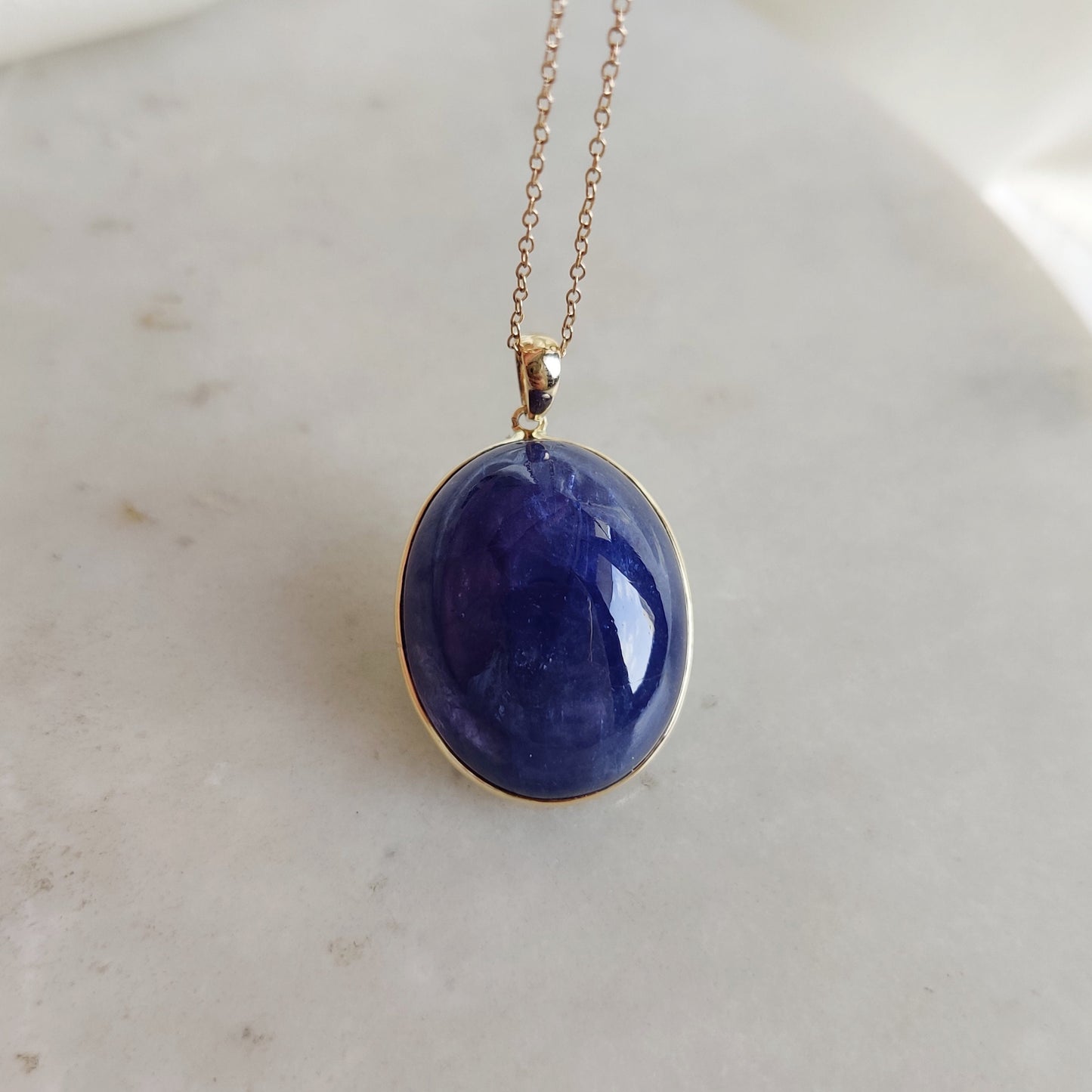 Natural Tanzanite Pendant, 14K Solid Yellow Gold Tanzanite Pendant, December Birthstone, Bezel Pendant, Oval Pendant, Christmas Gift