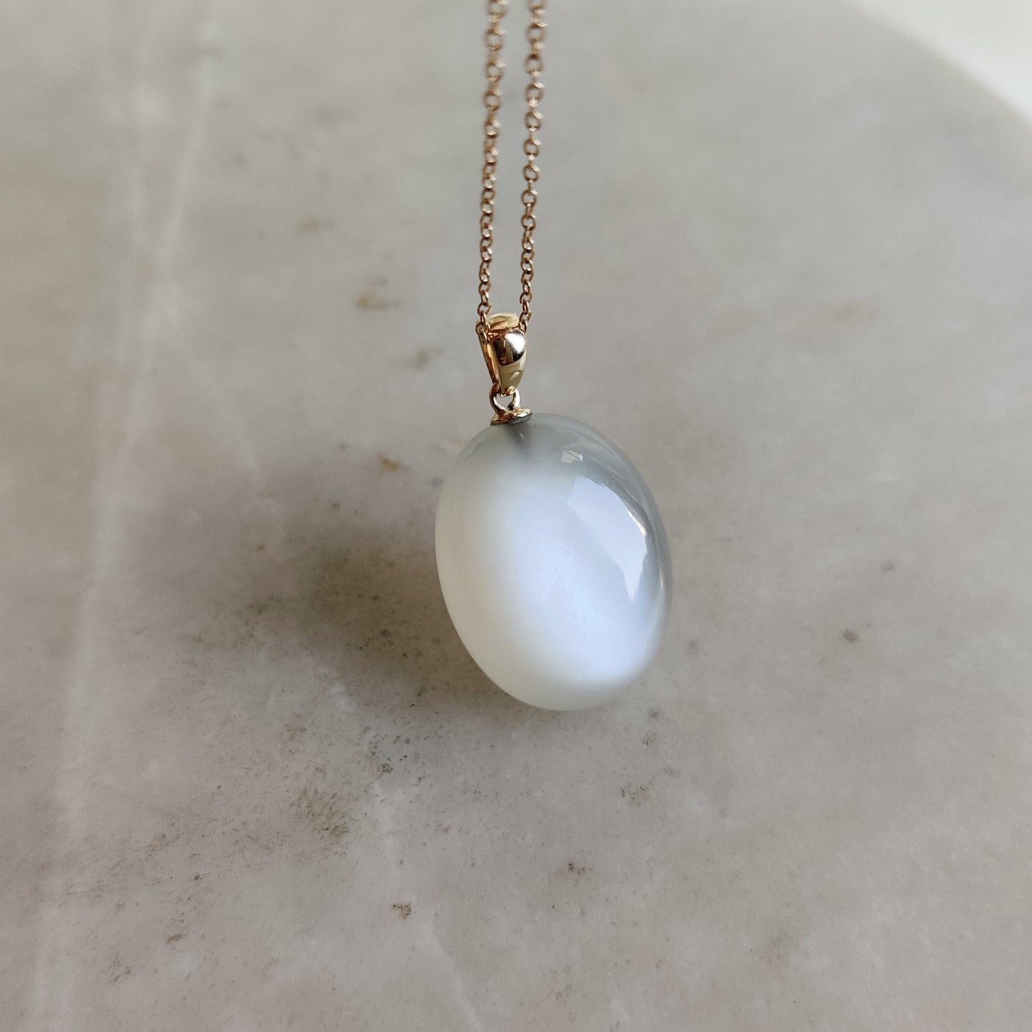 Natural White Moonstone Pendant, 14K Solid Yellow Gold Moonstone Pendant, June Birthstone Pendant, Christmas Gift, White Moonstone Jewelry