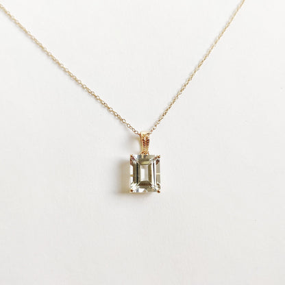 Natural White Topaz Pendant, 14K Solid Yellow Gold Pendant, April Birthstone Pendant, Topaz Jewelry, Topaz Gold Pendant, Christmas Present