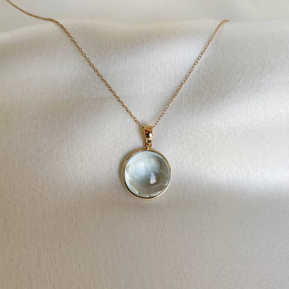 Natural Aquamarine Pendant, 14K Solid Gold Aquamarine Pendant, Solid Gold Pendant Necklace, March Birthstone, Bezel Pendant, Christmas Gift