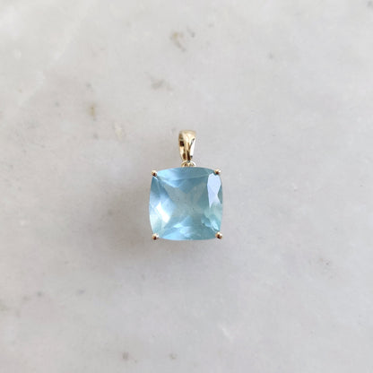 Natural Aquamarine Pendant, 14K Solid Yellow Gold Aquamarine Pendant, March Birthstone Pendant, Aquamarine Jewelry, Christmas Present