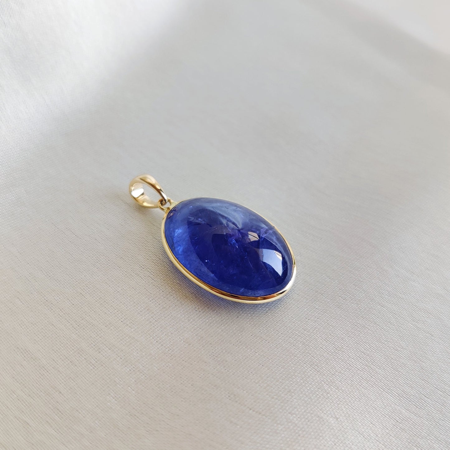 Natural Tanzanite Pendant, 14K Solid Yellow Gold Tanzanite Pendant, December Birthstone, Oval Bezel Pendant, Tanzanite Jewelry