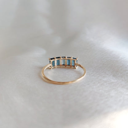 Natural London Blue Topaz Ring, 14K Solid Yellow Gold Topaz Ring, London Blue Topaz Jewelry, December Birthstone, Dainty Blue Topaz Ring