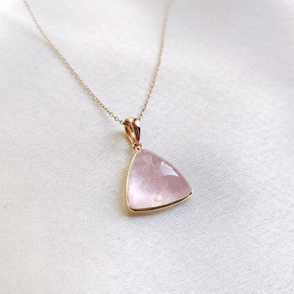 Natural Pink Morganite Pendant, 14K Solid Yellow Gold Pendant, November Birthstone Pendant, Morganite Jewelry, Valentine&#39;s Day Gift