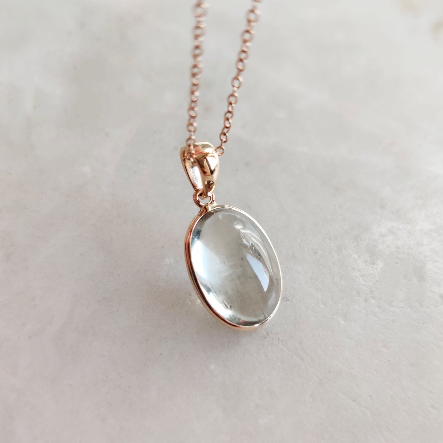 Natural Green Amethyst Pendant, 14K Solid Gold Amethyst Pendant, Solid Gold Pendant Necklace, February Birthstone Pendant, Amethyst Jewelry