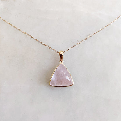 Natural Pink Morganite Pendant, 14K Solid Yellow Gold Pendant, November Birthstone Pendant, Morganite Jewelry, Valentine&#39;s Day Gift