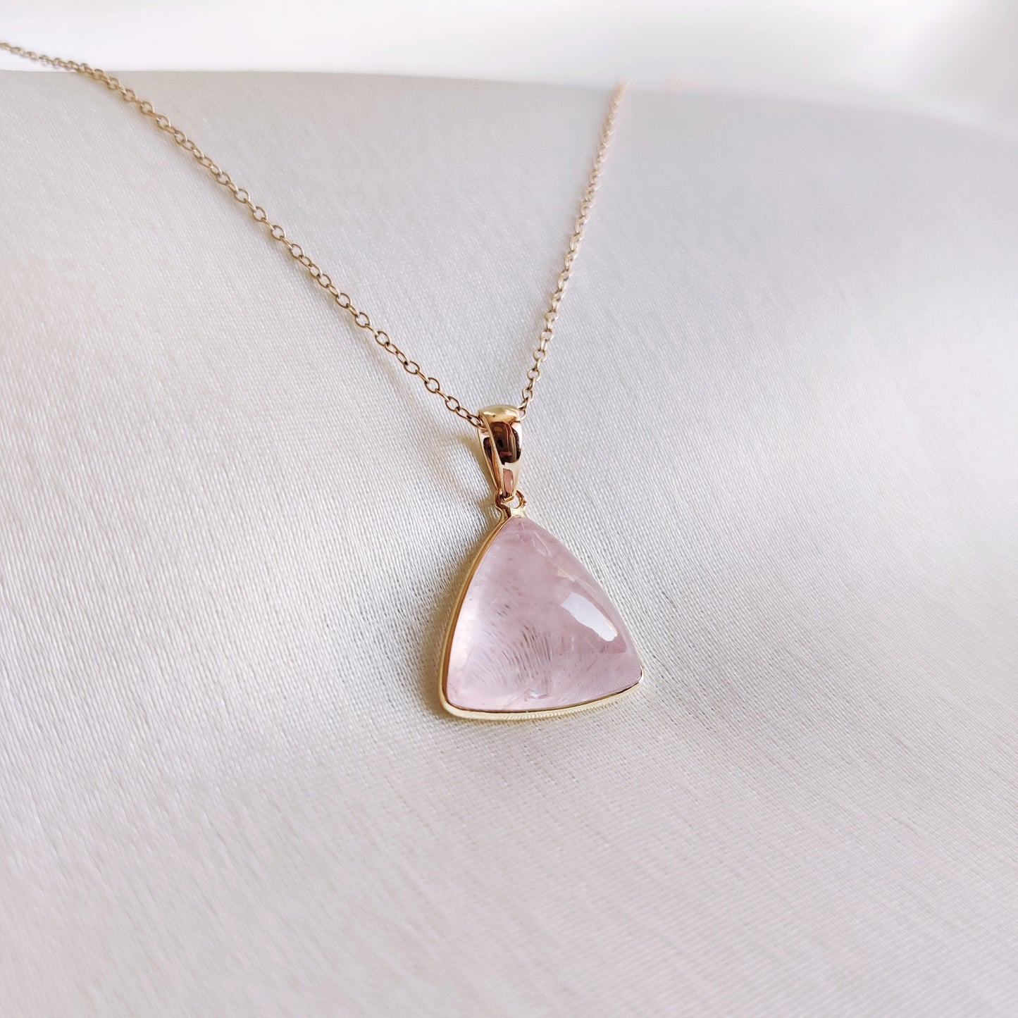 Natural Pink Morganite Pendant, 14K Solid Yellow Gold Pendant, November Birthstone Pendant, Morganite Jewelry, Valentine&#39;s Day Gift