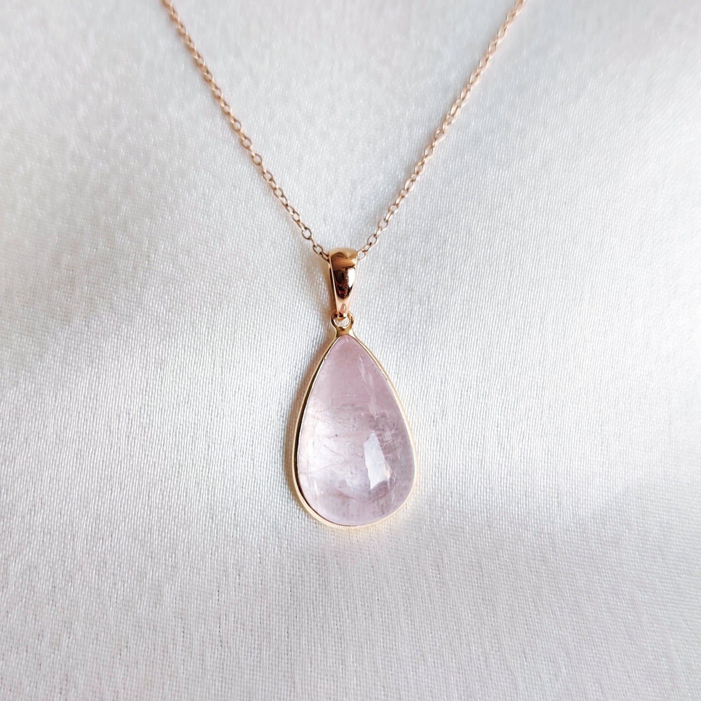 Natural Pink Morganite Pendant, 14K Solid Yellow Gold Morganite Pendant, November Birthstone Pendant, Morganite Drop Pendant