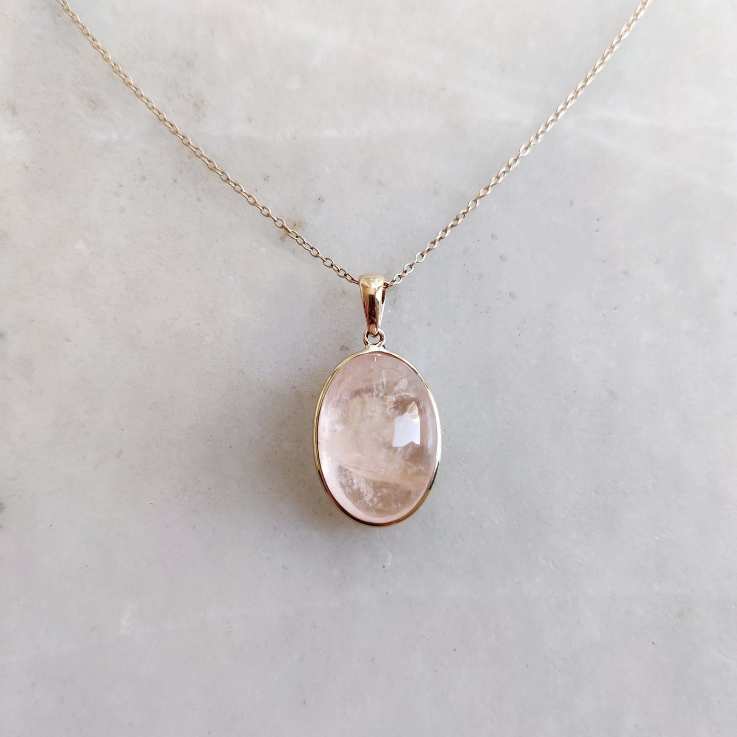 Natural Morganite Pendant, 14K Solid Yellow Gold Pendant, November Birthstone Pendant, Oval Morganite Pendant, Natural Morganite Jewelry