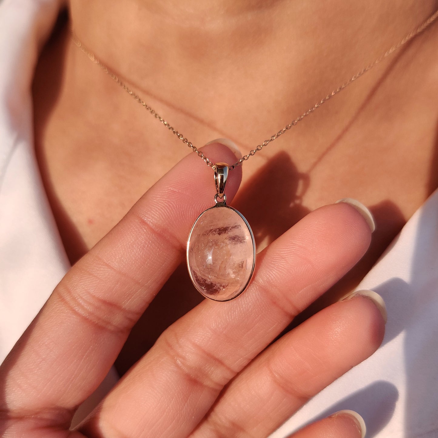 Natural Morganite Pendant, 14K Solid Yellow Gold Pendant, November Birthstone Pendant, Oval Morganite Pendant, Natural Morganite Jewelry