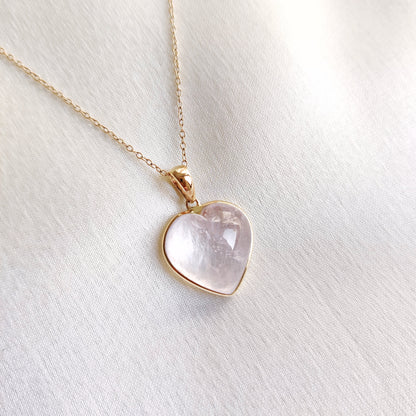 Natural Pink Morganite Heart Pendant, 14K Solid Yellow Gold Pendant, Heart Shape Morganite Pendant, November Birthstone, Valentines Day Gift