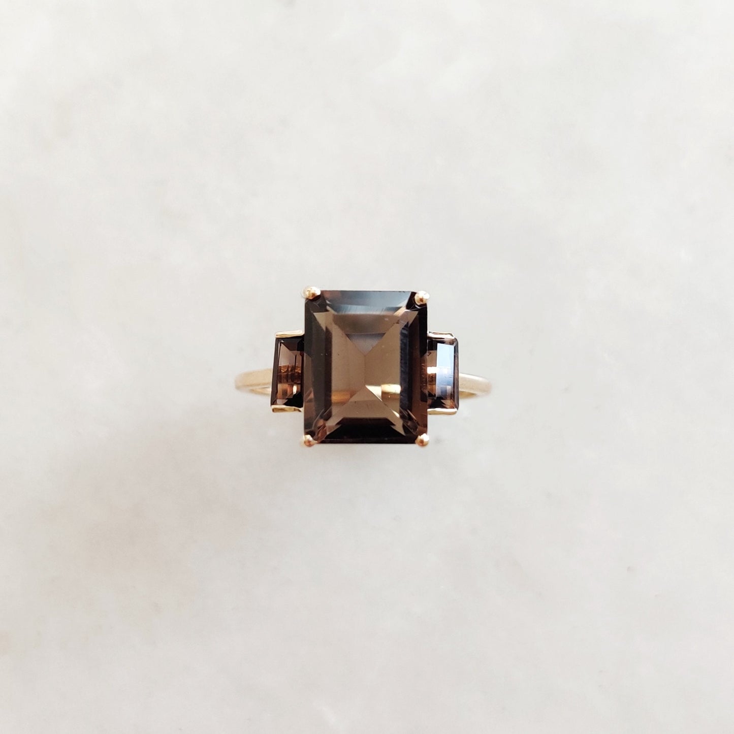 Natural Smoky Quartz Ring, 14K Solid Yellow Gold Smoky Quartz Ring, June Birthstone Ring, Smoky Quartz Jewelry, Birthday Present