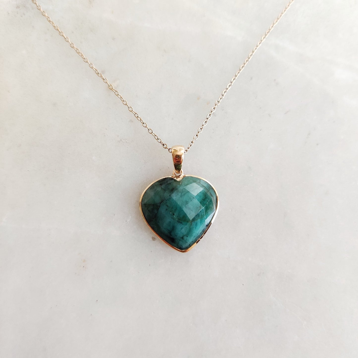 Natural Emerald Heart Pendant, 14K Solid Yellow Gold Emerald Pendant, May Birthstone Pendant, Bezel Pendant, Heart Pendant, Wedding Gift