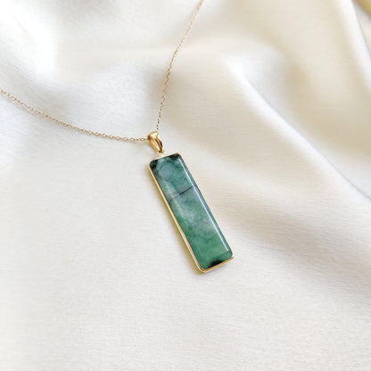 Natural Emerald Pendant, 14K Solid Yellow Gold Emerald Pendant, May Birthstone Pendant, Natural Emerald Jewelry, Birthday Gift