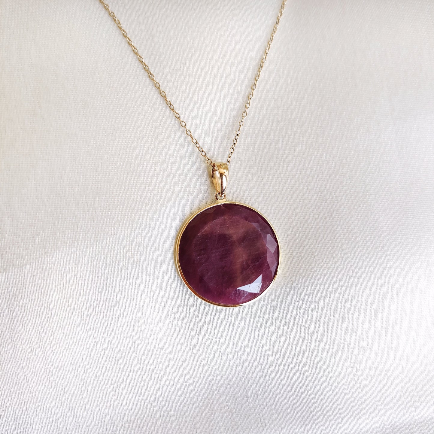 Natural Ruby Pendant, 14K Solid Yellow Gold Ruby Pendant, July Birthstone Pendant, Natural Ruby Jewelry, Christmas Present