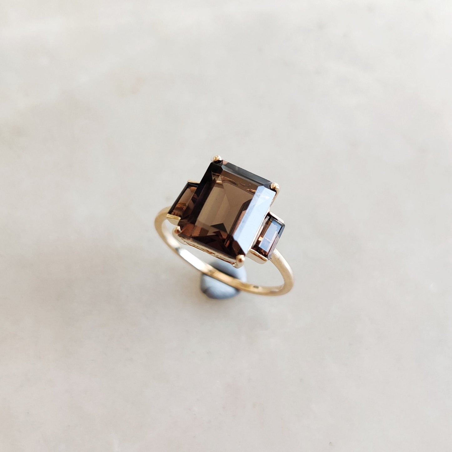 Natural Smoky Quartz Ring, 14K Solid Yellow Gold Smoky Quartz Ring, June Birthstone Ring, Smoky Quartz Jewelry, Birthday Present