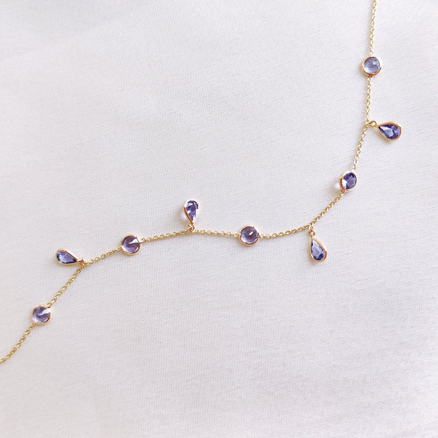 Natural Tanzanite Bracelet, 14K Solid Yellow Gold Tanzanite Bracelet,  Dainty Tanzanite Bracelet, December Birthstone, Wedding Bracelet