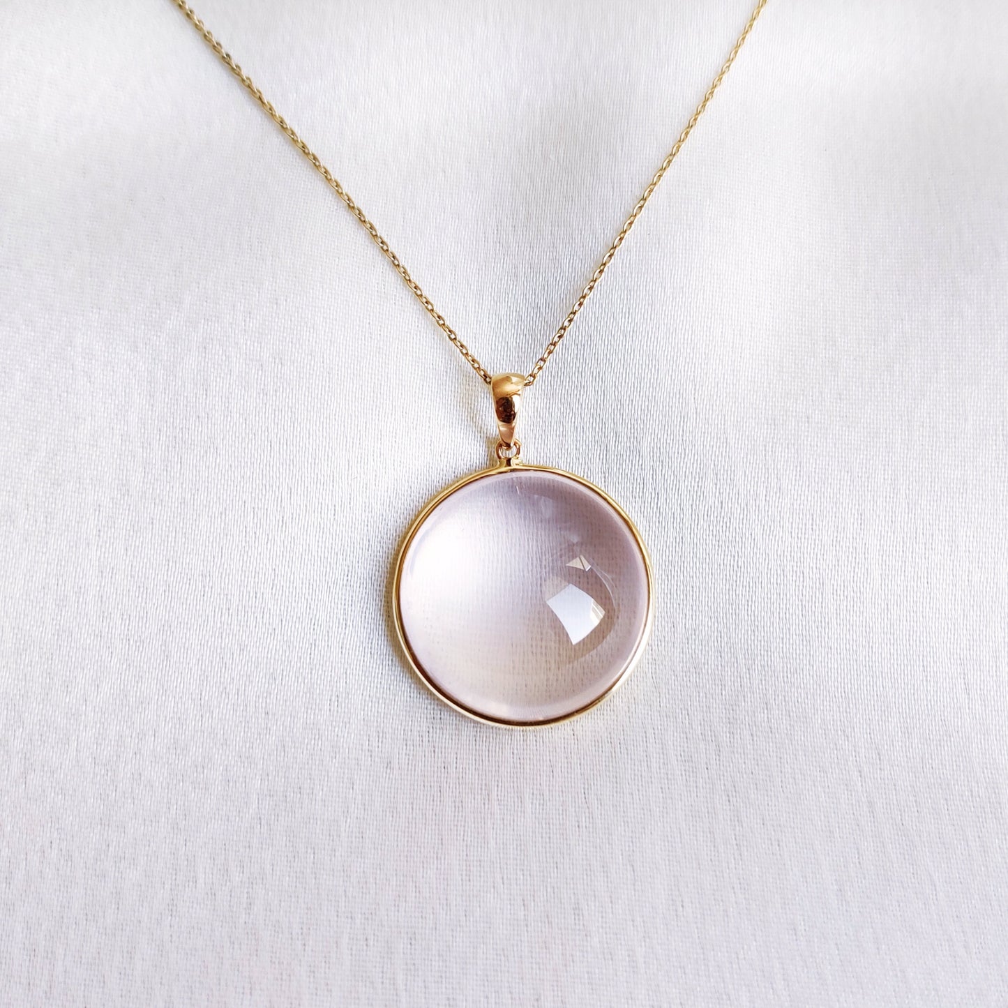 Natural Rose Quartz Pendant, 14K Solid Yellow Gold Rose Quartz Pendant, January Birthstone Pendant, Rose Quartz Jewelry, Birthday Present